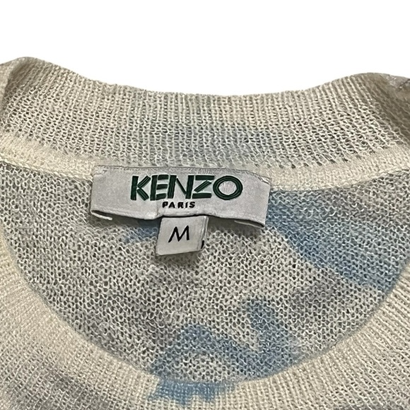 Kenzo Sky Blue and Black Cloud Crewneck Sweater mohair and wool blend - Picture 8 of 12
